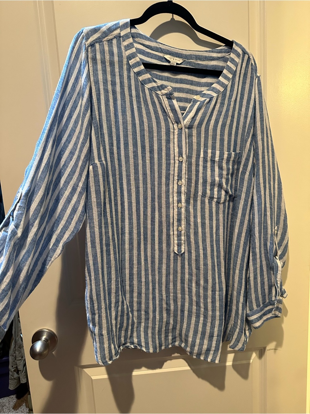 Women’s Lucky Brand Linen Long Sleeve Shirt Size 2X
